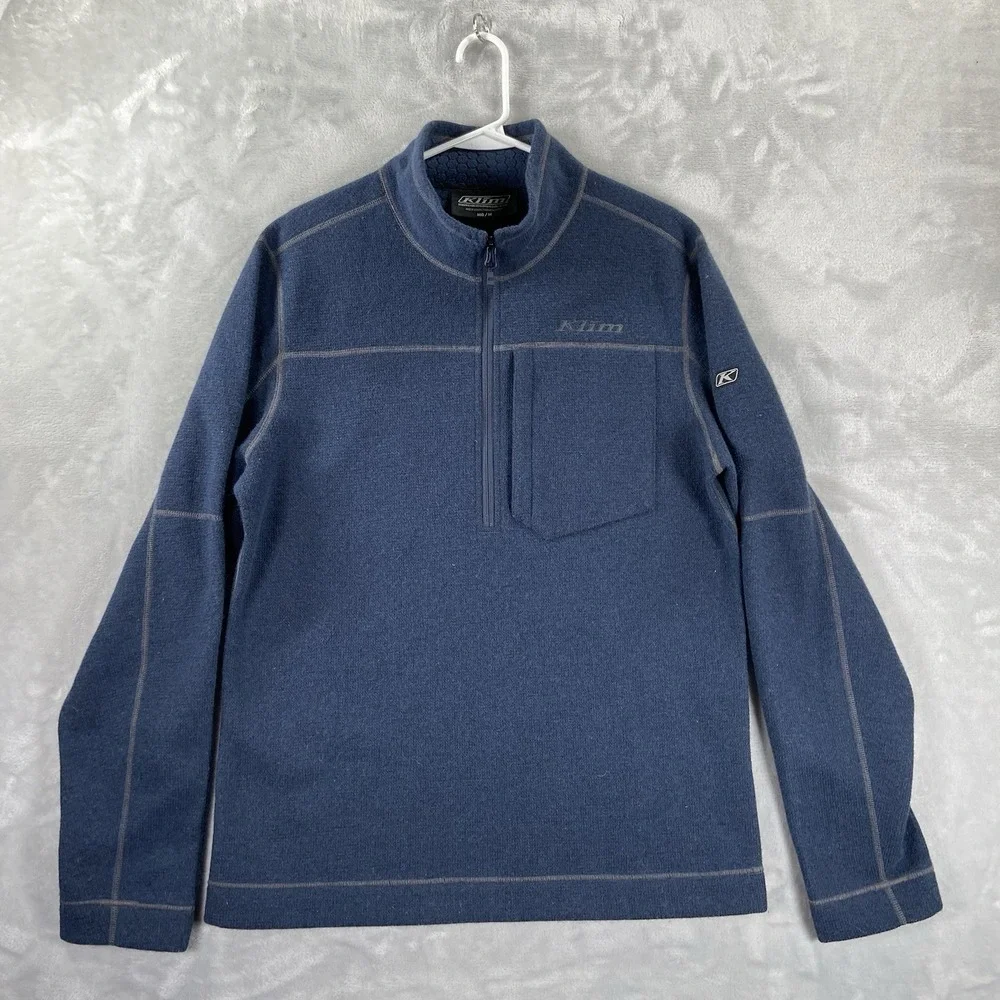 Klim Sweater men's Medium Quarter 1/4 Zip Bighorn Canyon Wool Fleece Pullover